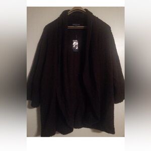 NWT Karen Scott Woman Draped Cardigan Size 2X Espresso Brown